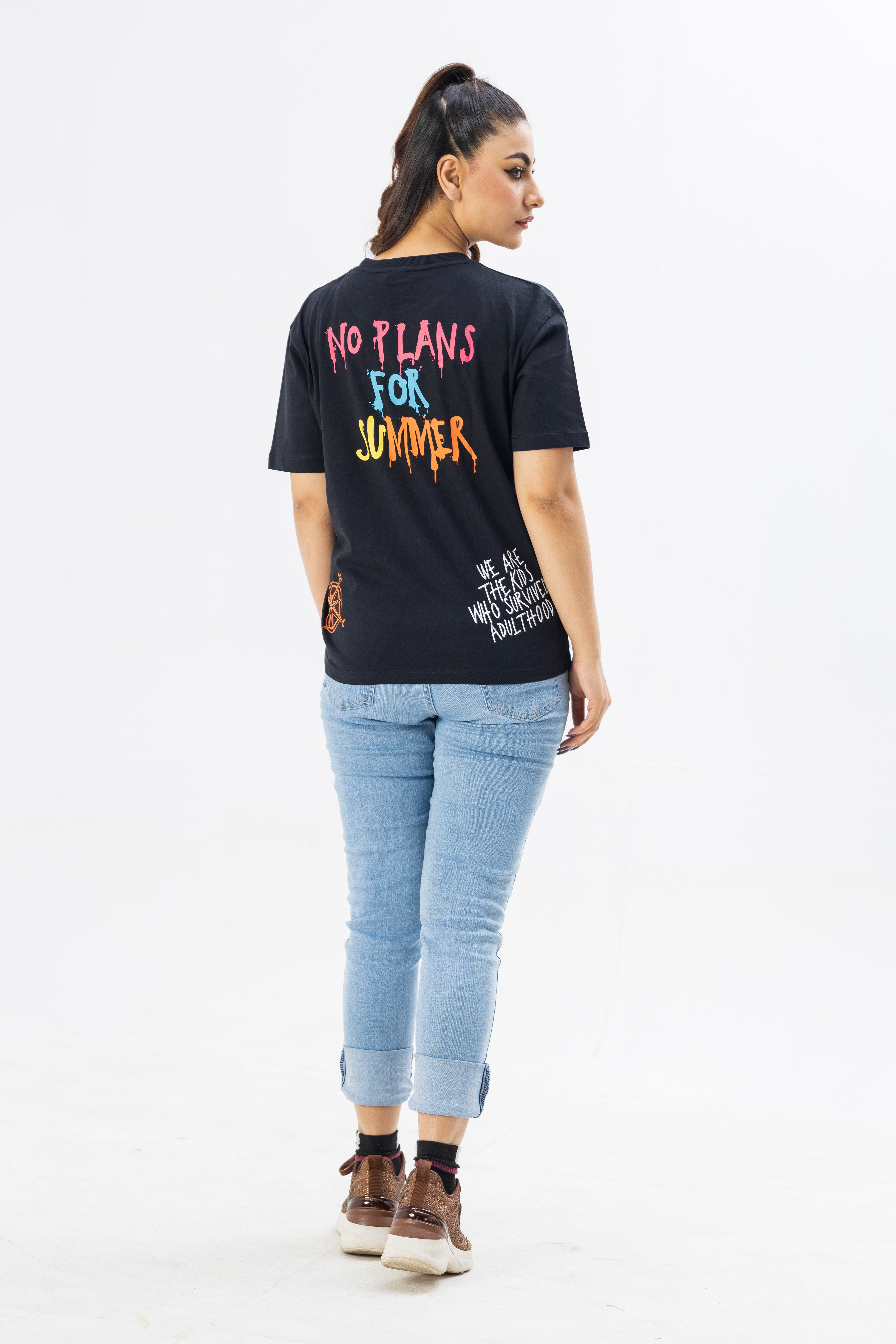 No Plans for Summers - Black Tshirt