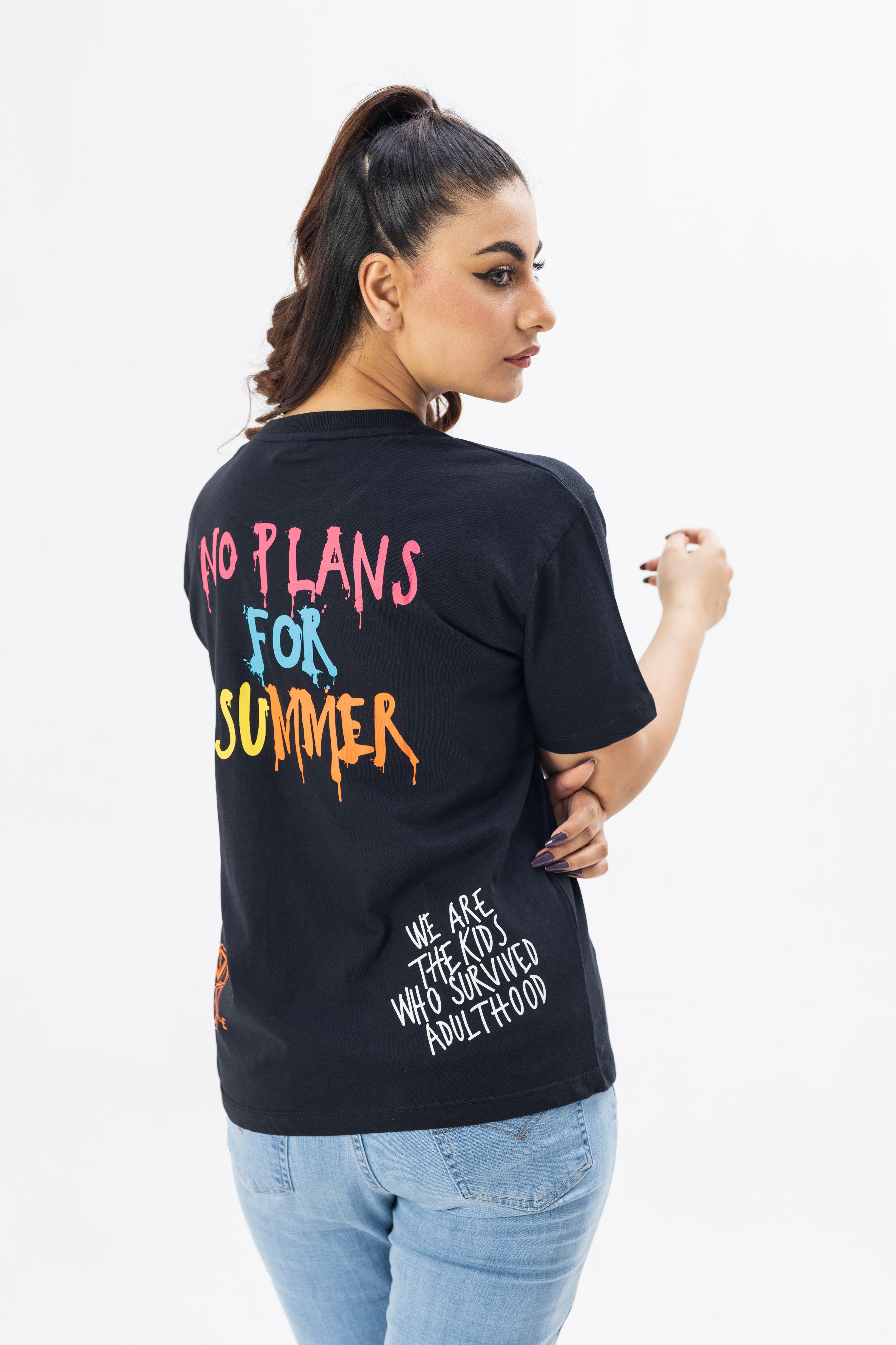 No Plans for Summers - Black Tshirt