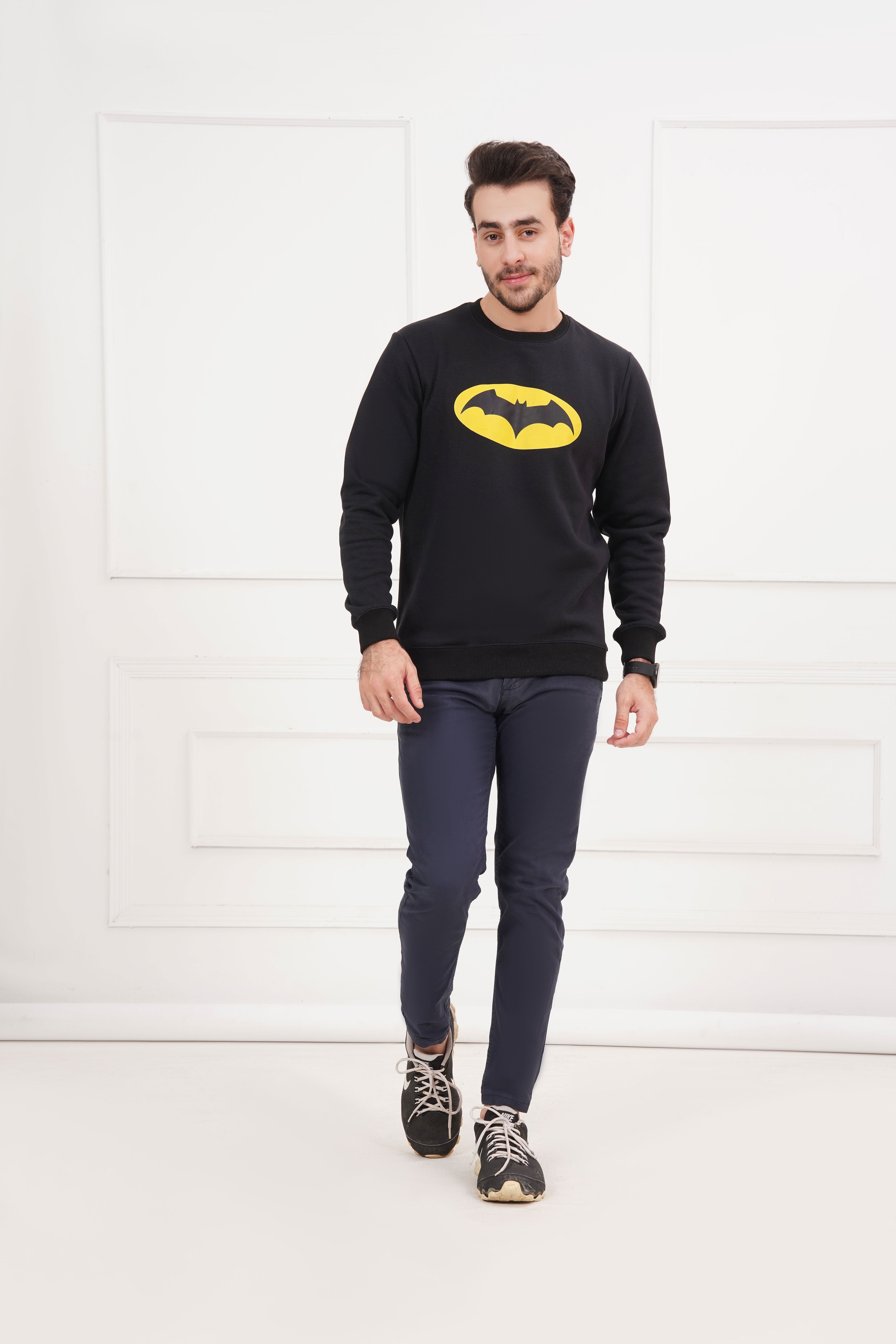 BLACK SWEATSHIRT with YELLOW BATMAN LOGO