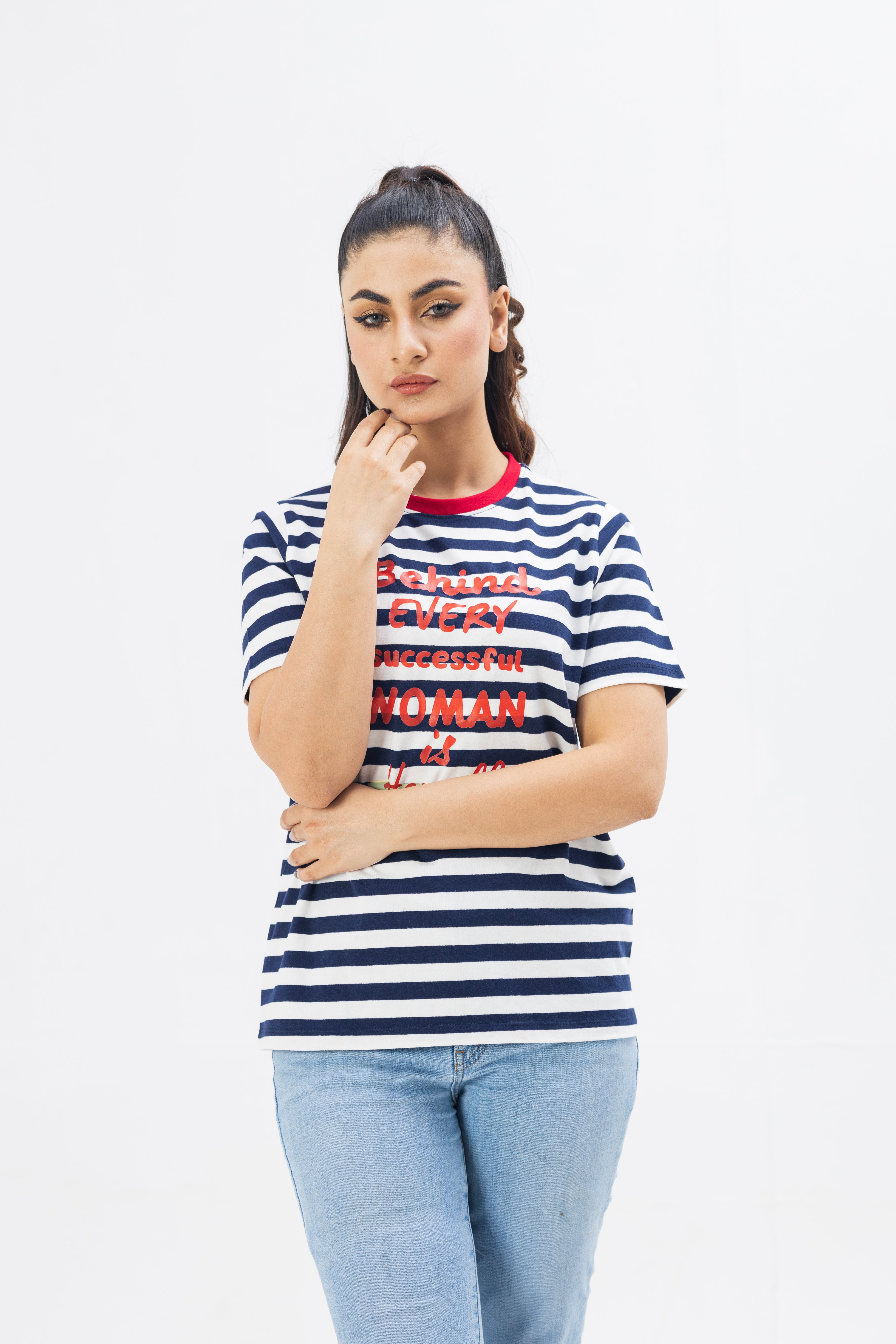 Blue Striped T-Shirt for Women