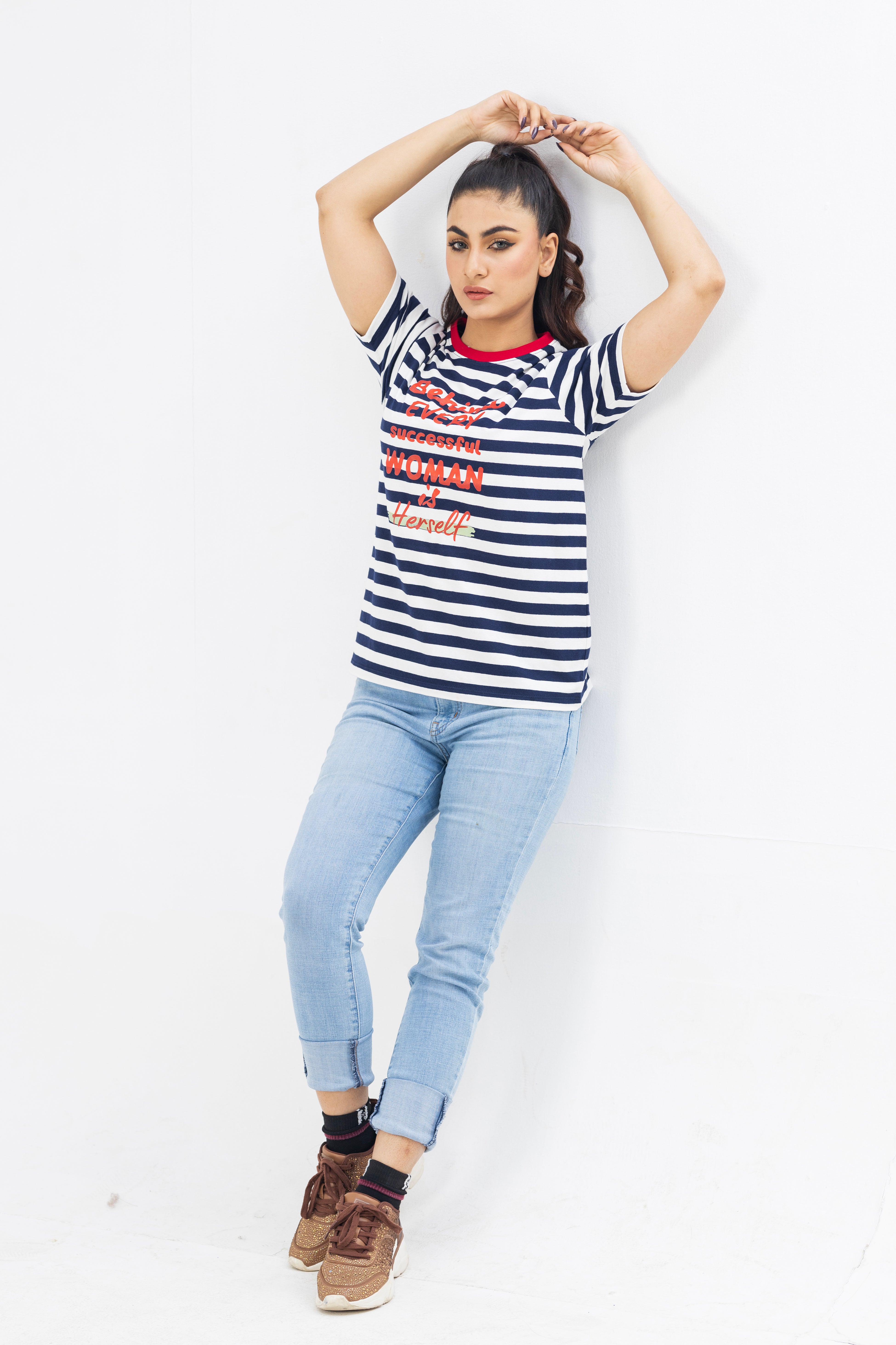 Blue Striped T-Shirt for Women