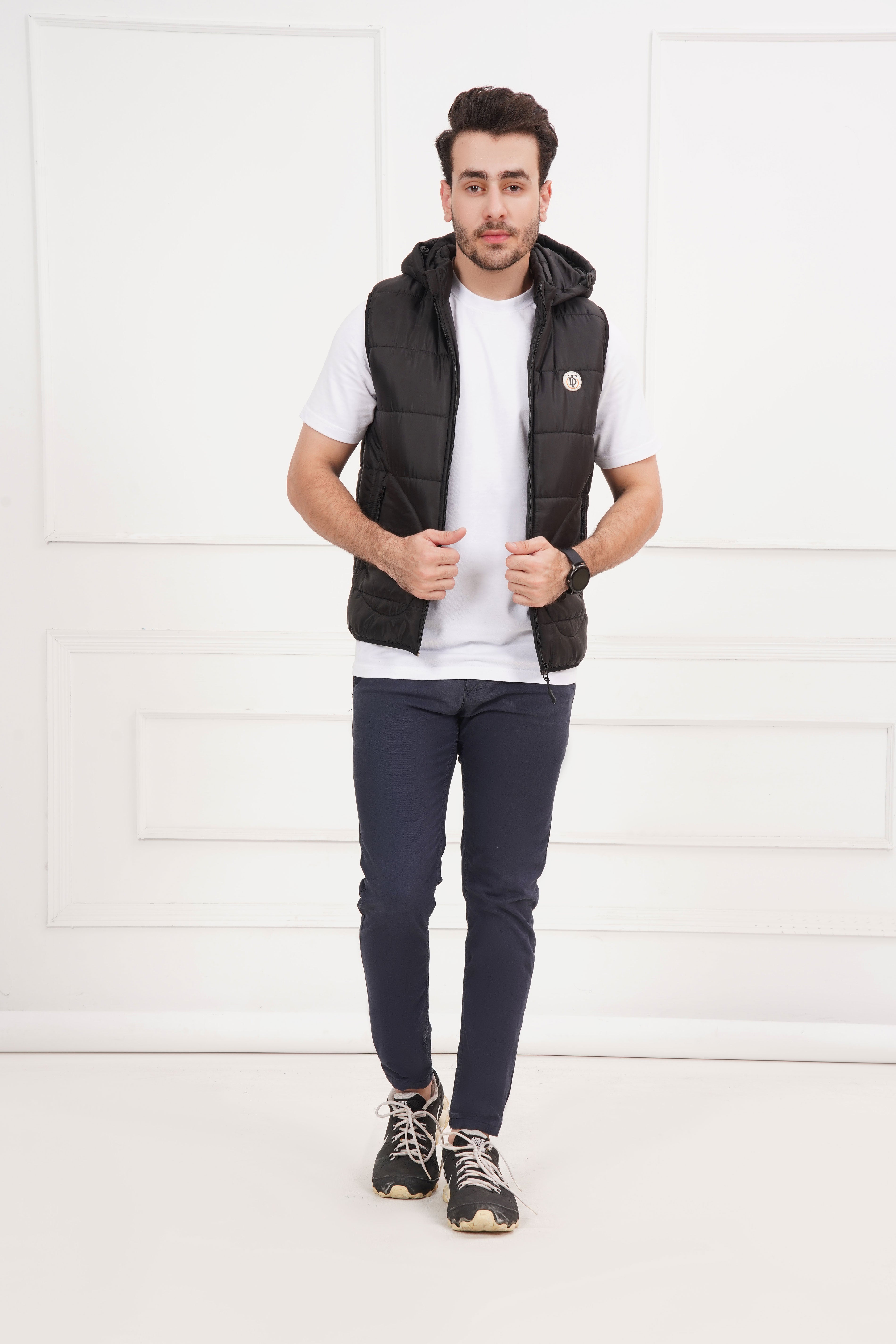 Black Hooded Gilet