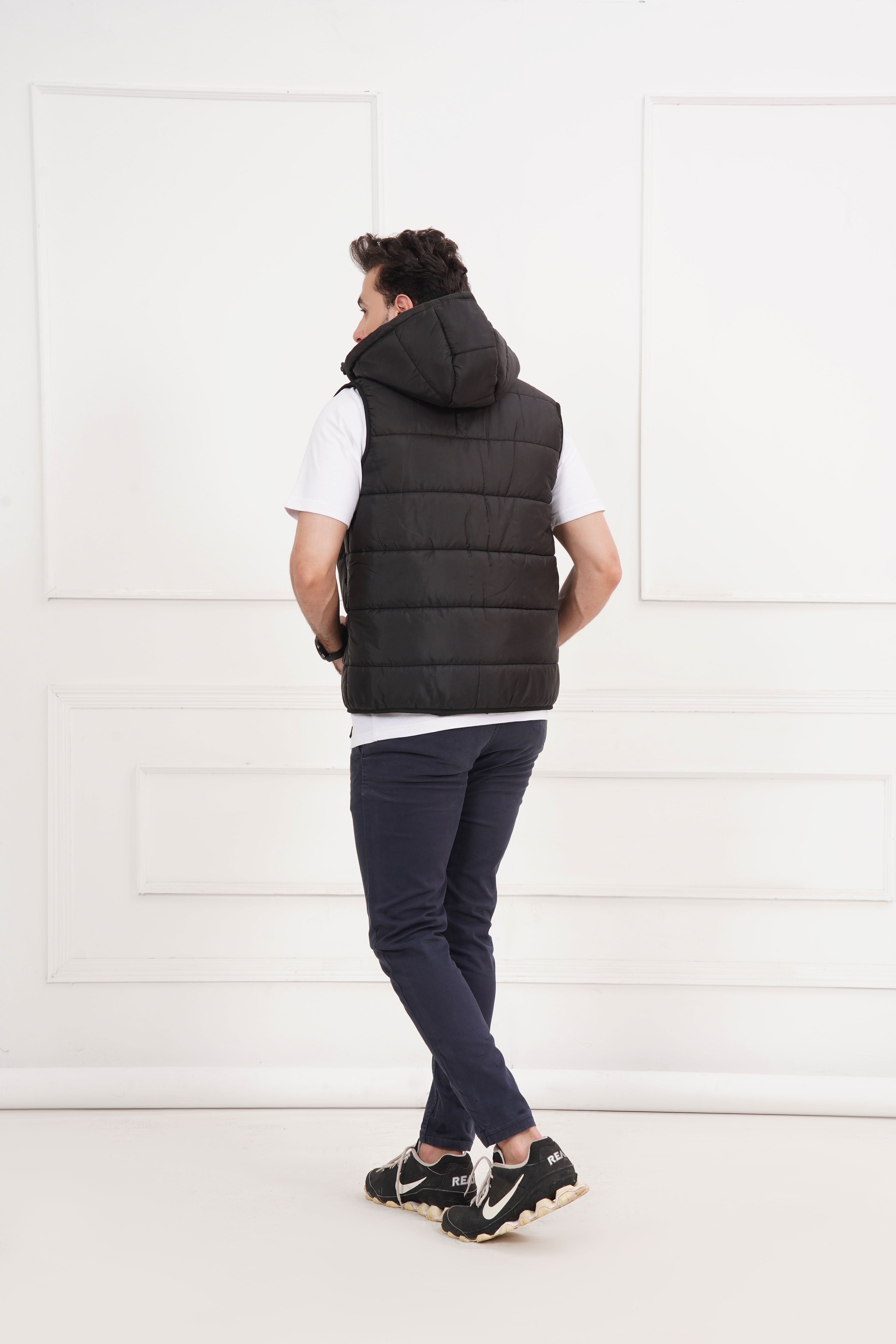 Black Hooded Gilet