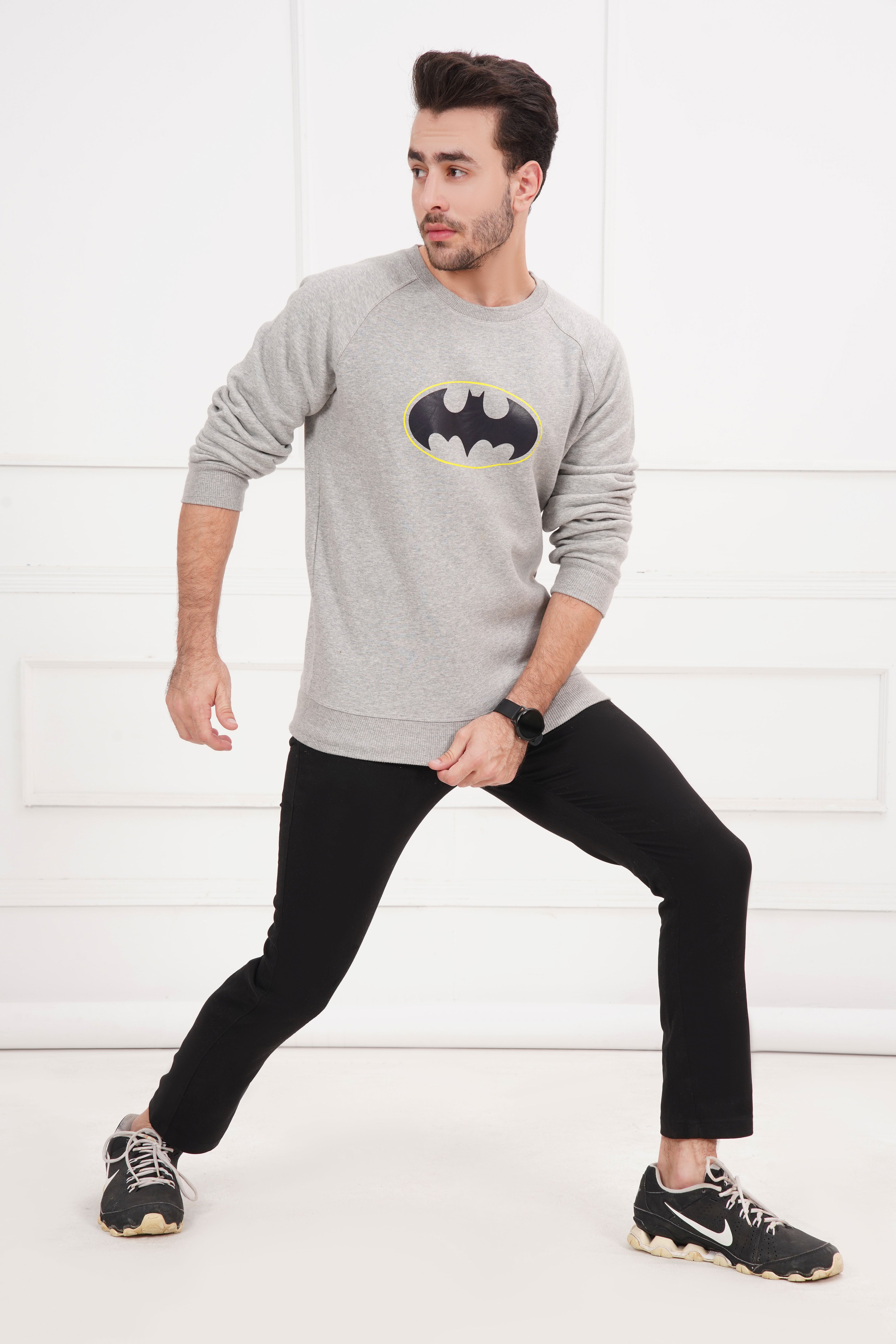 GREY BATMAN SWEATSHIRT