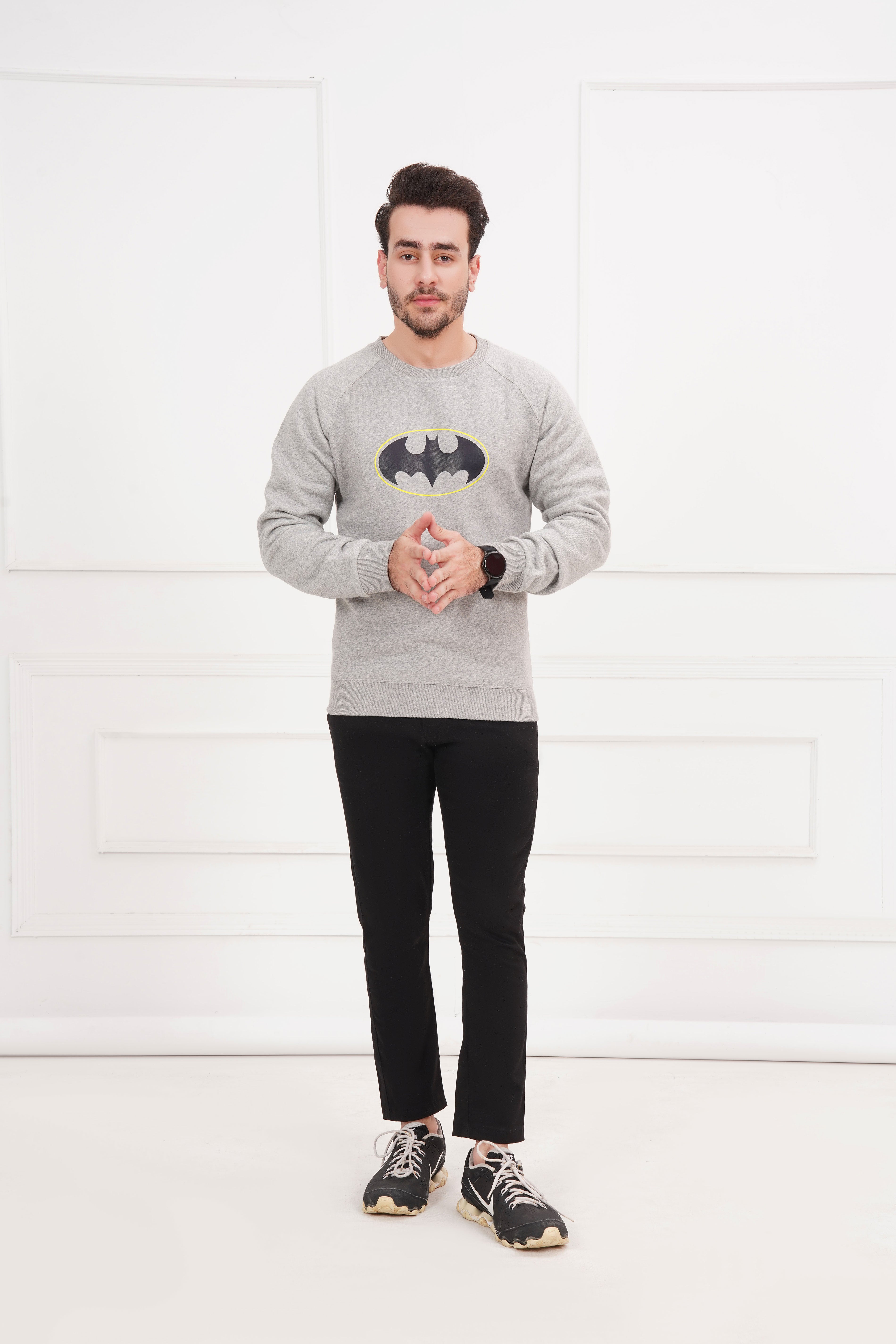 GREY BATMAN SWEATSHIRT